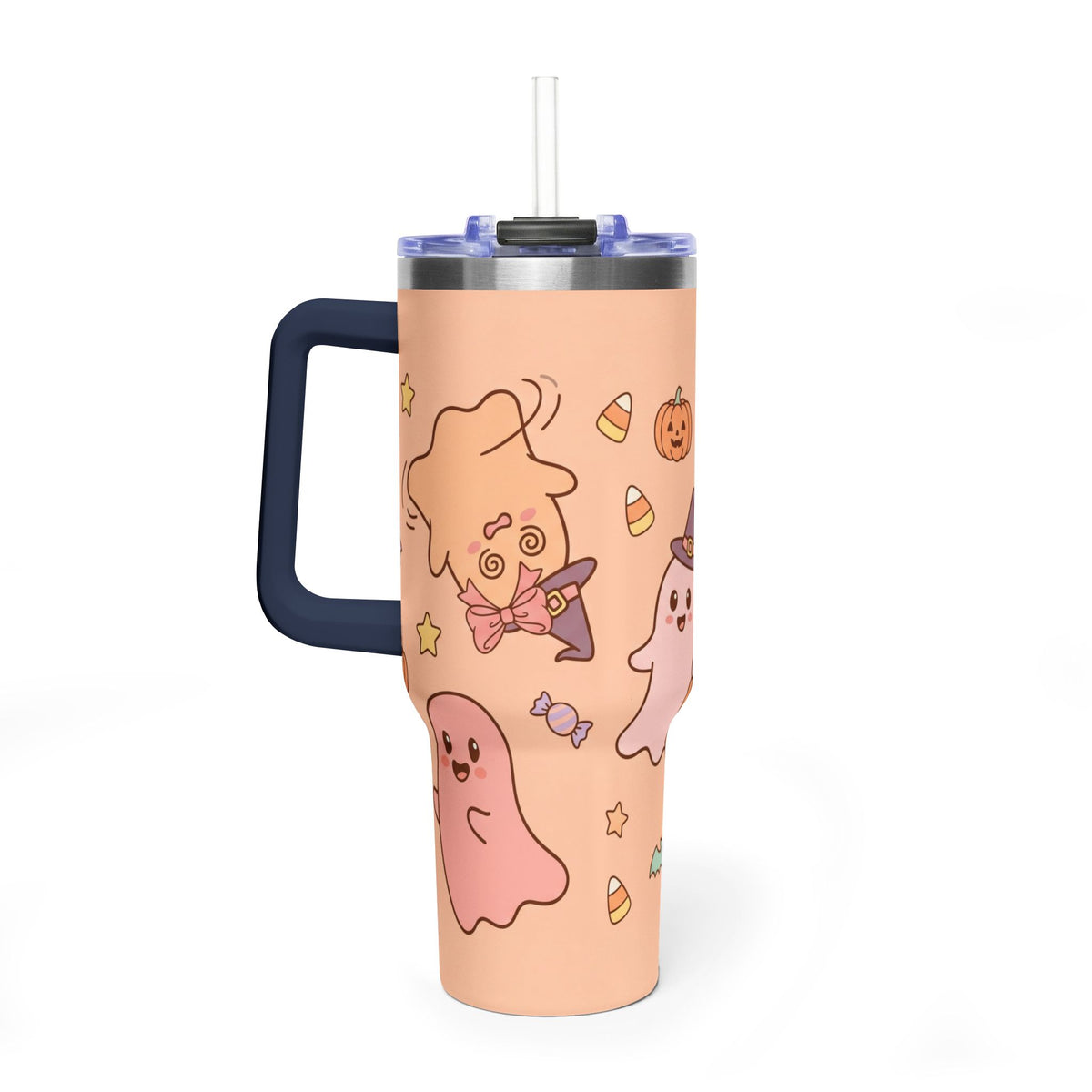 40oz Halloween Ghosts & Pumpkins Thermal Tumbler