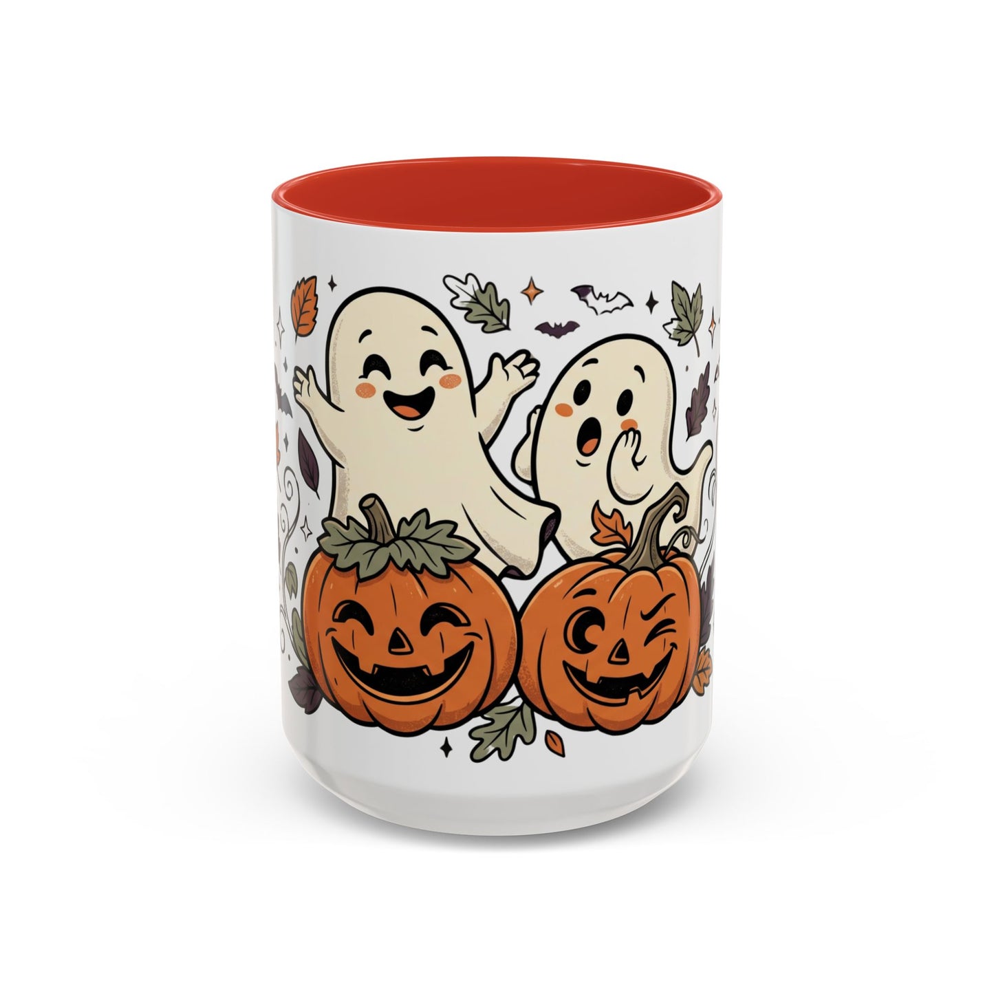 Halloween Ghosts & Pumpkins Coffee Mug — Cute Spooky Accent Mug (11/15oz)