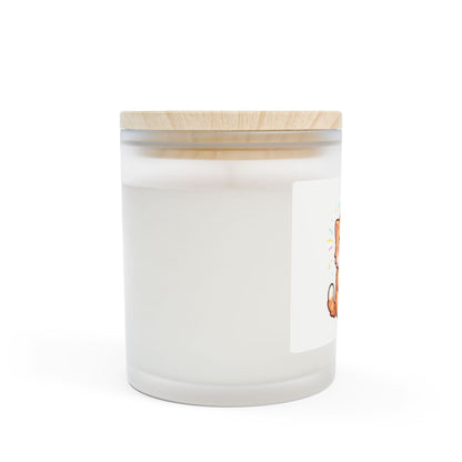 Happy Kawaii Cat Frosted Glass Candle — 11oz Cute Scented Candle Gift