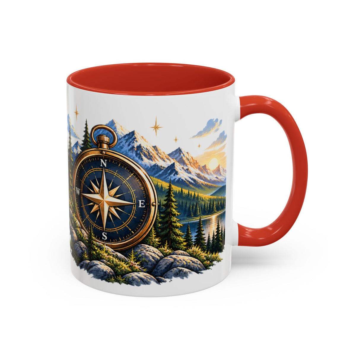 Adventure Compass Mountain Coffee Mug