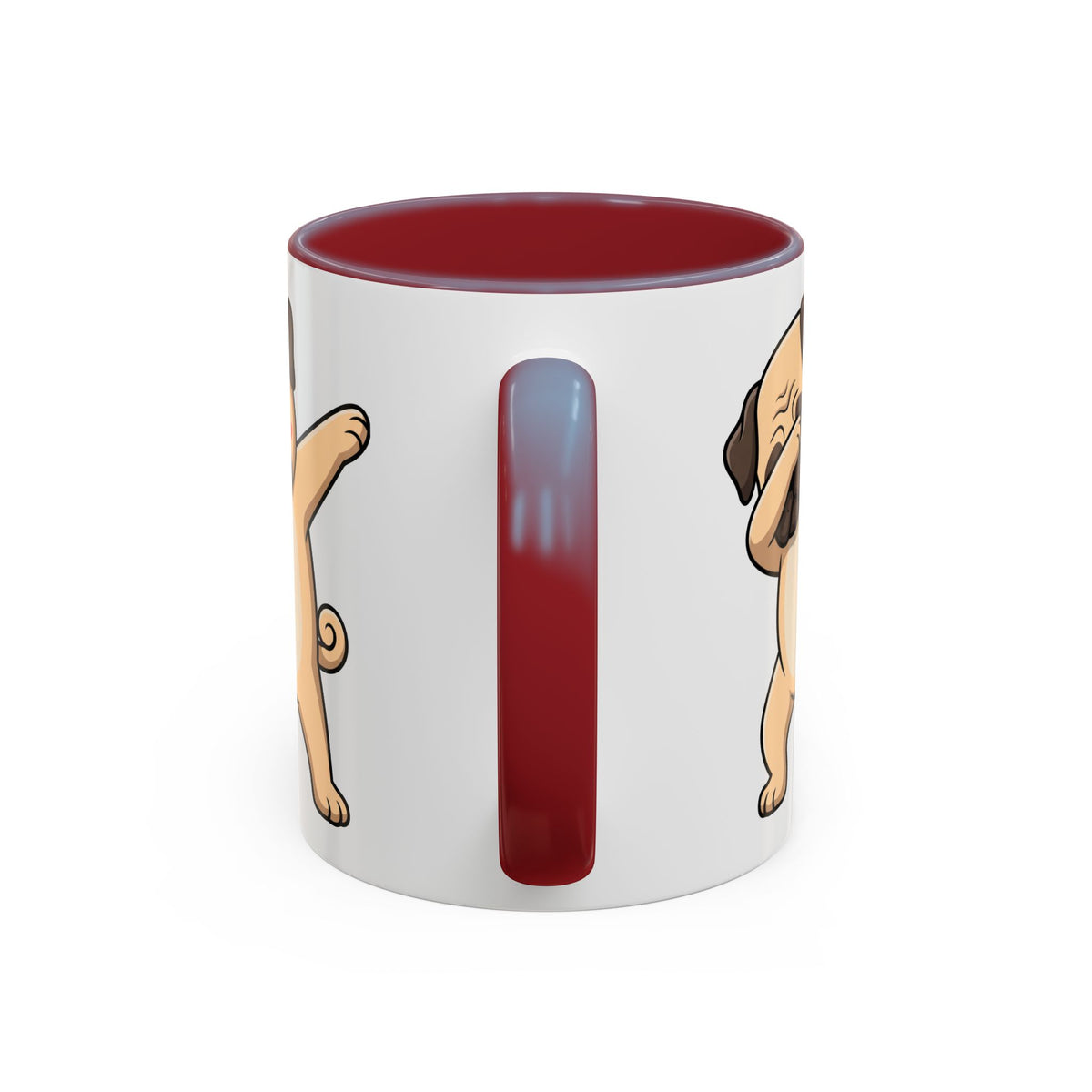 Dabbing Pug Coffee Mug — Cute Dog Accent Mug (11/15 oz)