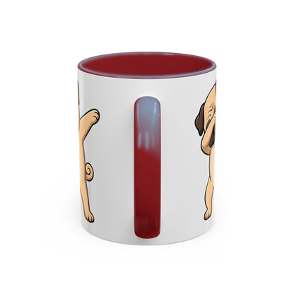 Dabbing Pug Coffee Mug — Cute Dog Accent Mug (11/15 oz)