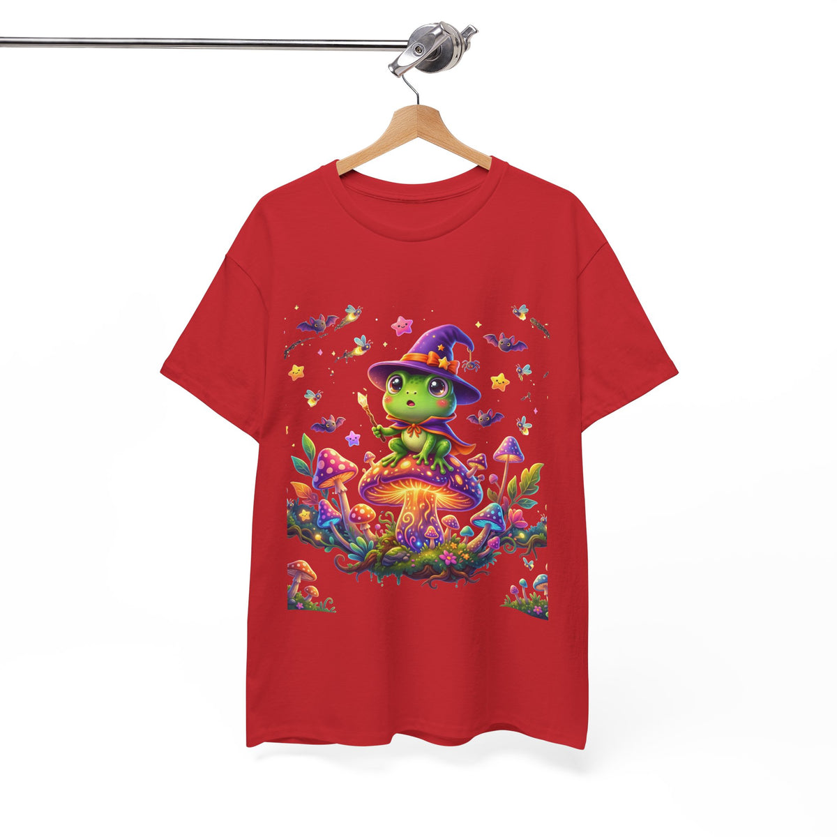 Cute Witch Frog T‑Shirt — Magical Mushroom Halloween Tee