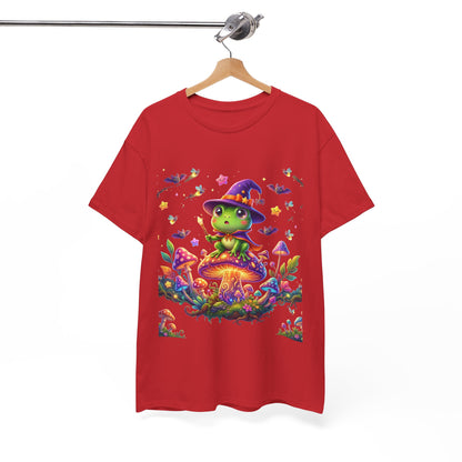 Cute Witch Frog T‑Shirt — Magical Mushroom Halloween Tee