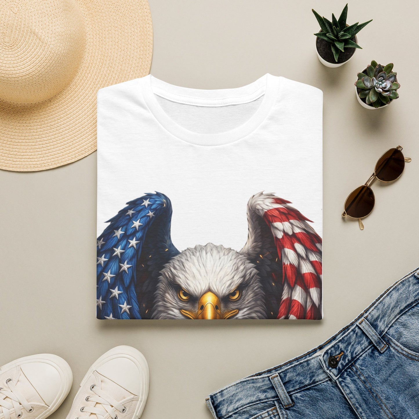 Patriotic Eagle T-Shirt — American Flag Wings Graphic