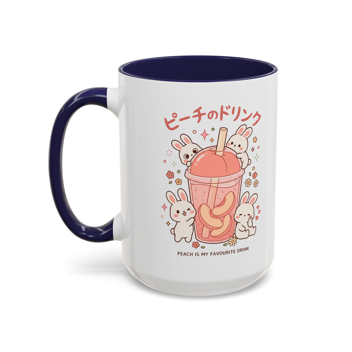 Peach Drink Bunny Mug — Cute Kawaii Coffee Tea Cup (11/15oz)