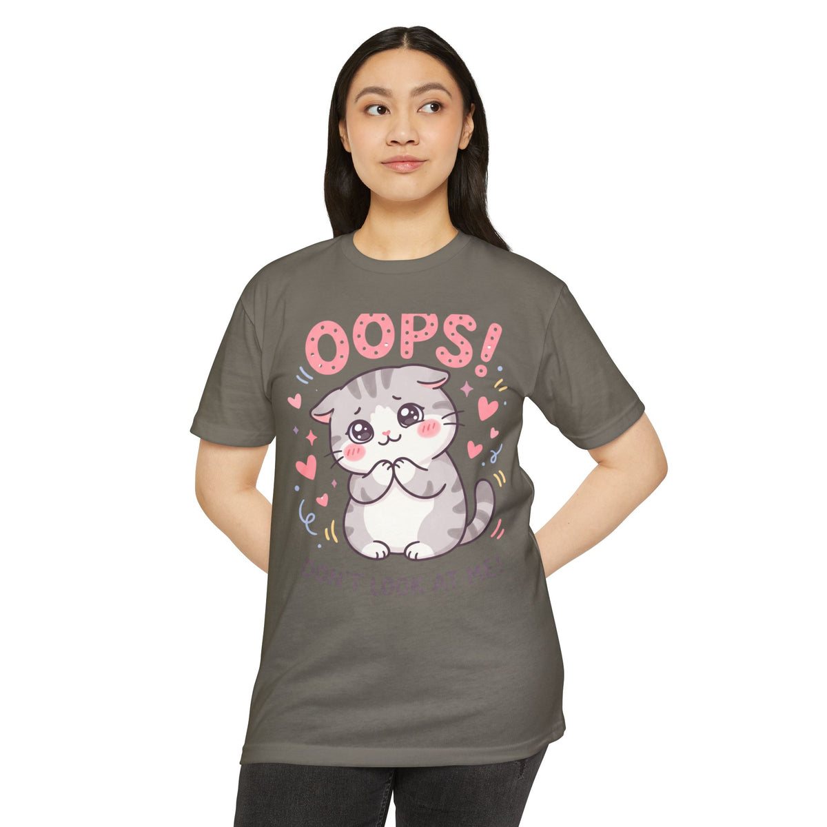 Oops! Cute Kitty Graphic T-Shirt — Adorable Cat Tee for Cat Lovers