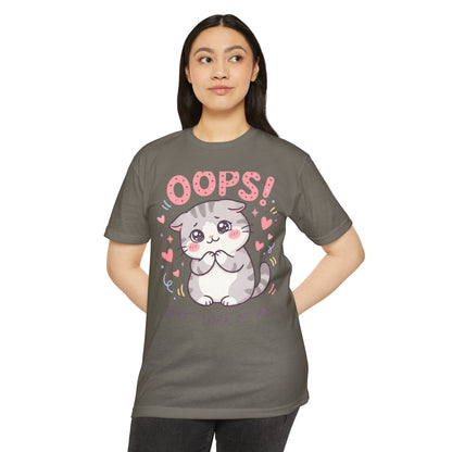 Oops! Cute Kitty Graphic T-Shirt — Adorable Cat Tee for Cat Lovers