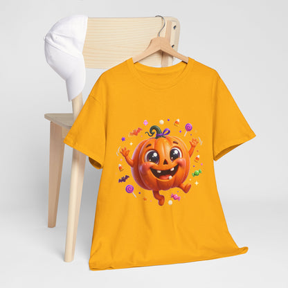 Halloween Pumpkin T‑Shirt — Happy Jack-O'-Lantern Candy Graphic Tee