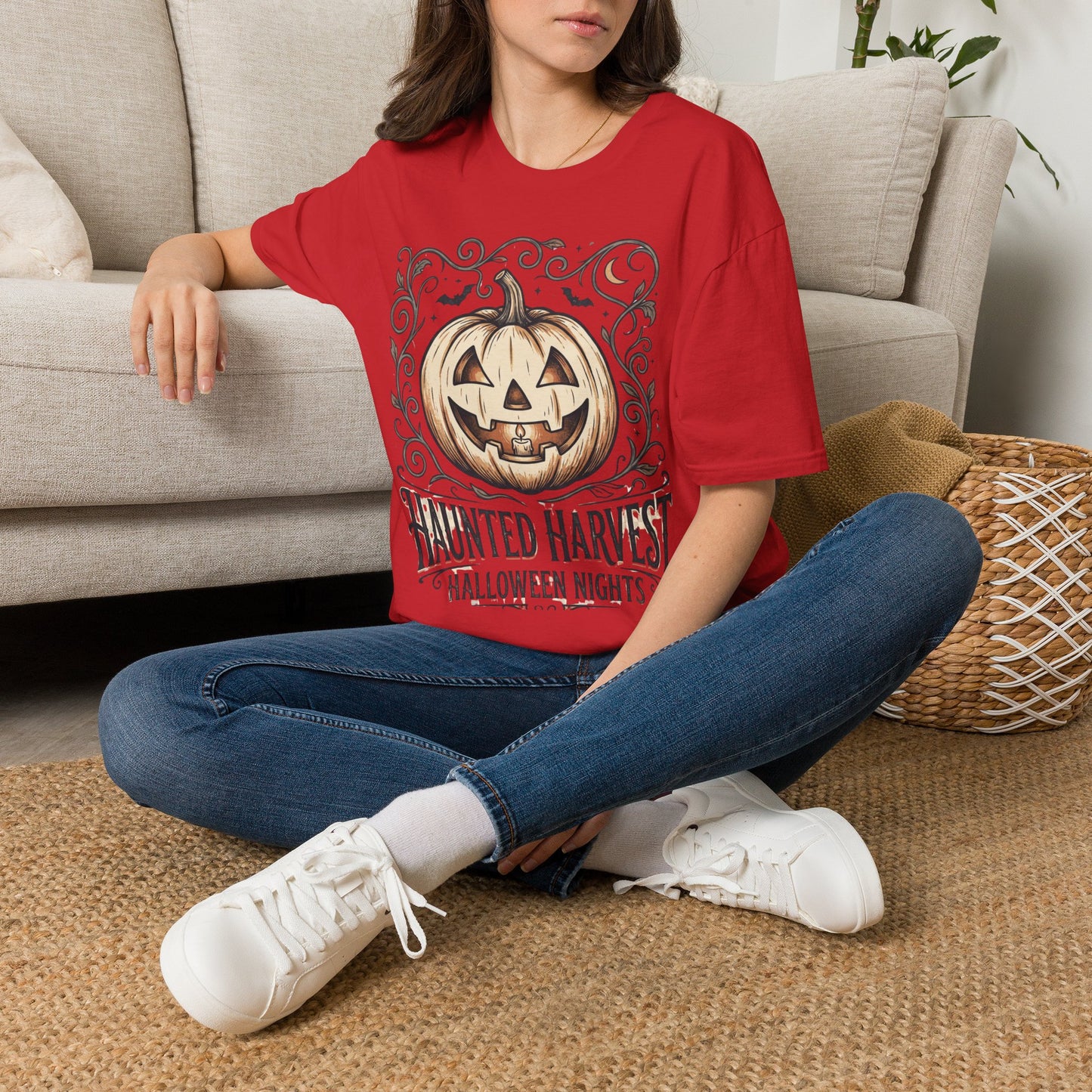 Halloween Pumpkin T-Shirt — "Haunted Harvest: Halloween Nights" Graphic Tee