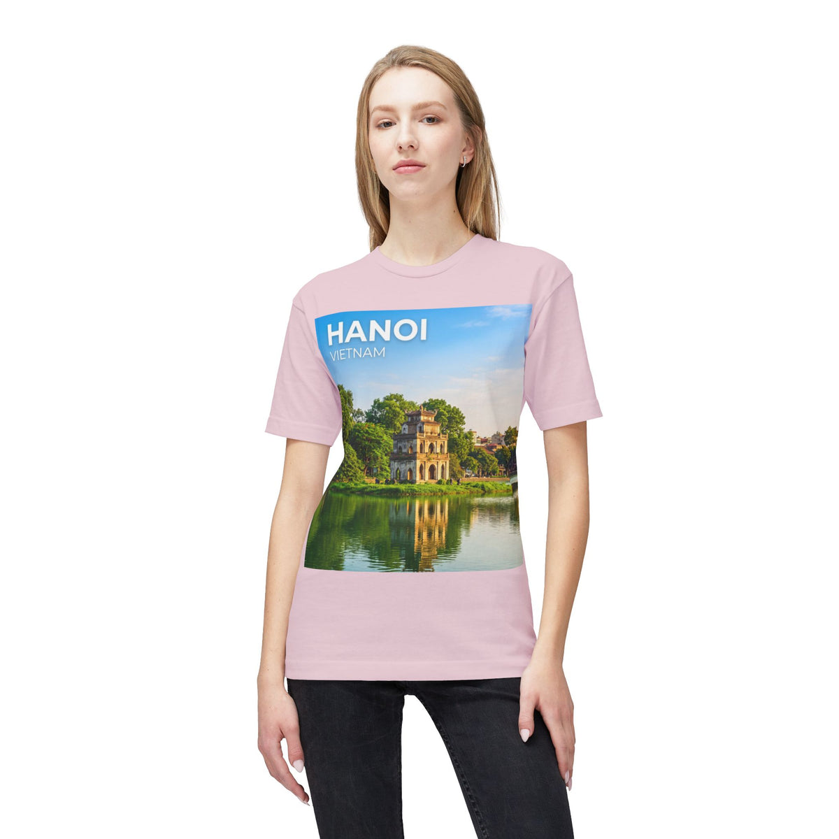 Hanoi Vietnam Travel T-Shirt – Hoan Kiem Lake Temple Photo Tee
