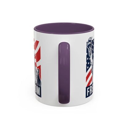 Freedom Statue Accent Coffee Mug — Patriotic Liberty 11/15oz