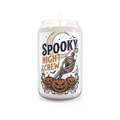 Spooky Night Crew Soy Candle — Halloween Pumpkin & Skeleton Jar (13.75 oz)