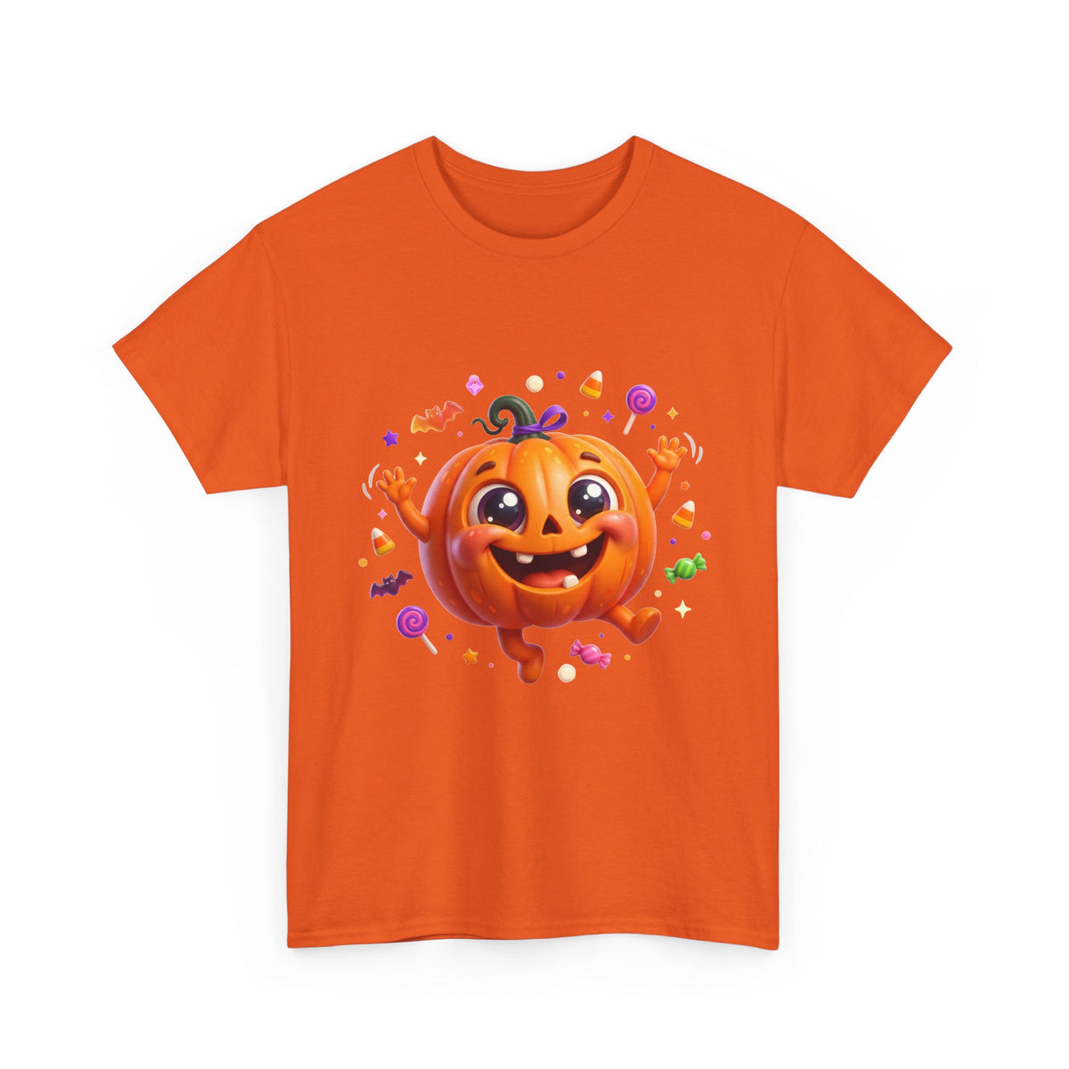 Halloween Pumpkin T‑Shirt — Happy Jack-O'-Lantern Candy Graphic Tee