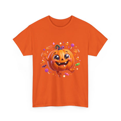 Halloween Pumpkin T‑Shirt — Happy Jack-O'-Lantern Candy Graphic Tee