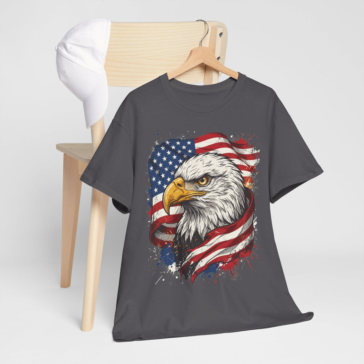 Patriotic Eagle T-Shirt — American Flag Bald Eagle Tee for 4th of July