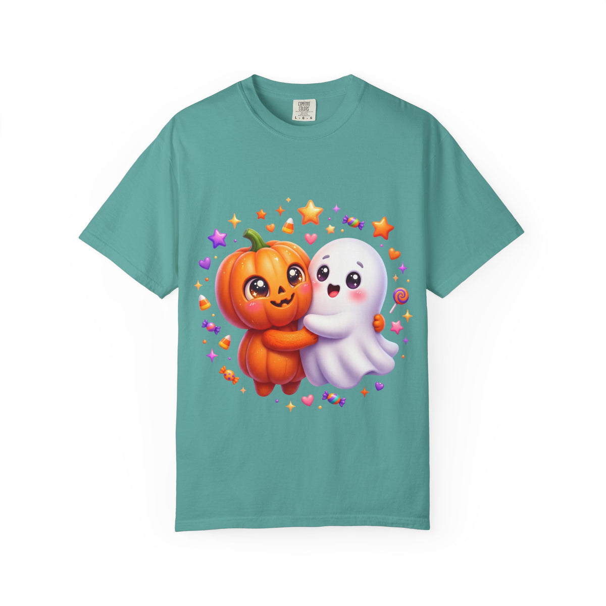 Halloween Pumpkin & Ghost T-Shirt — Cute Spooky Friends Graphic Tee