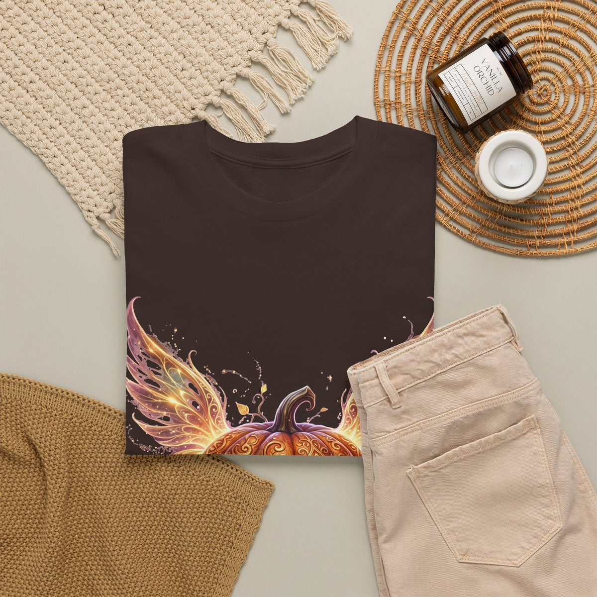 Halloween Pumpkin Tee — Winged Jack-O'-Lantern Graphic Shirt