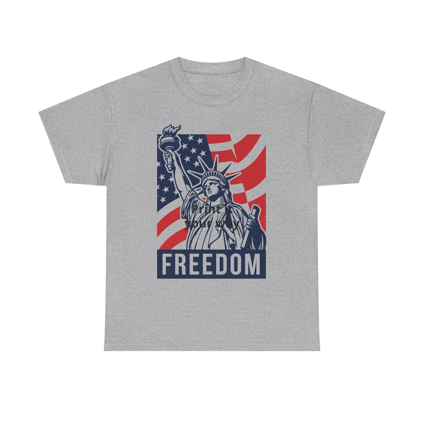 Freedom Statue T-Shirt — Patriotic USA Flag Tee (Statue of Liberty Design)