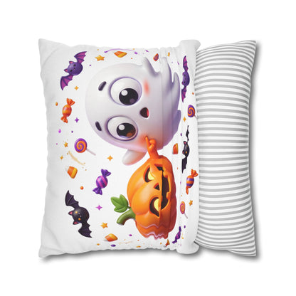 Halloween Ghost & Pumpkin Throw Pillowcase - Cute Spooky Decor