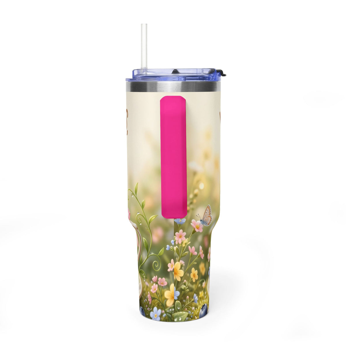 Little Things Big Joy Hedgehog Floral 40oz Thermal Tumbler