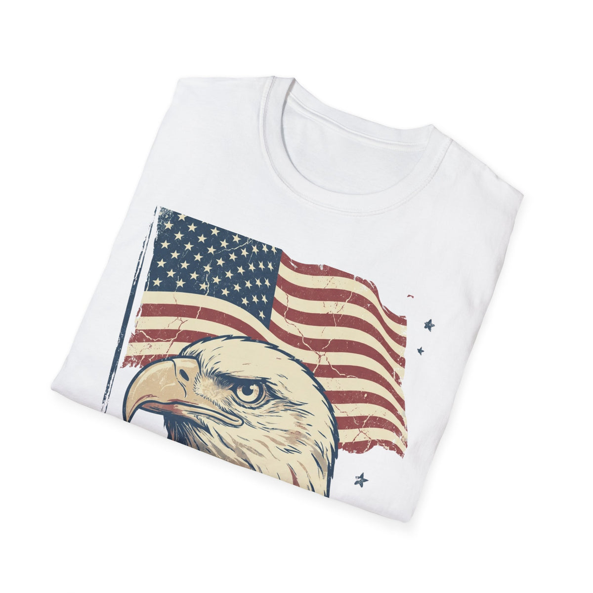 Eagle & American Flag T-Shirt — Patriotic Bald Eagle Tee for 4th of July