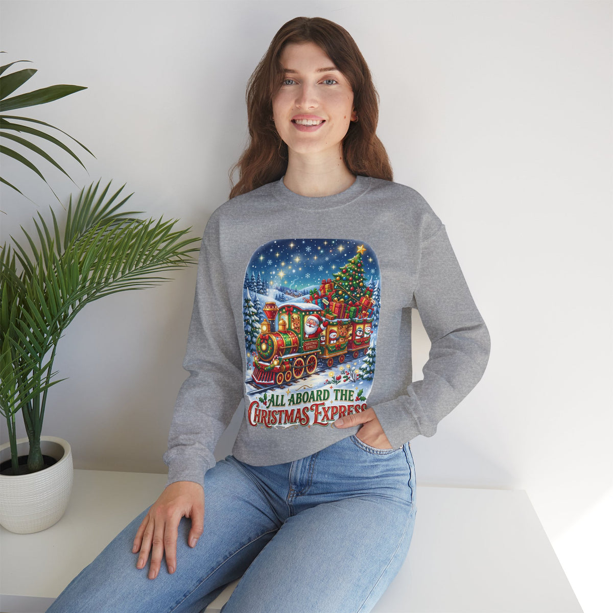 Christmas Express Crewneck Sweatshirt — All Aboard the Christmas Express Holiday Sweatshirt