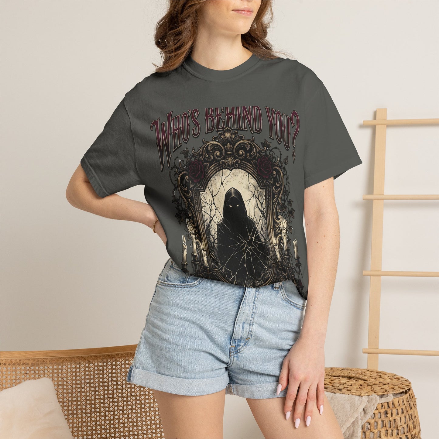 Who's Behind You? Gothic Grim Reaper T-Shirt