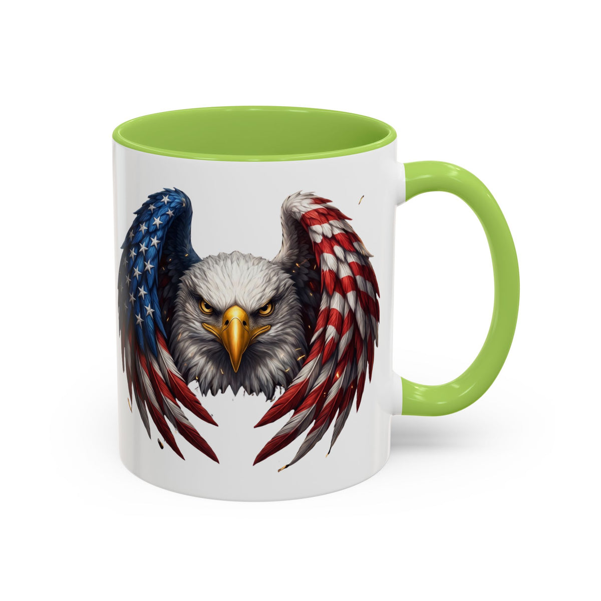 American Flag Eagle Coffee Mug – Patriotic Bald Eagle Accent Mug (11/15 oz)