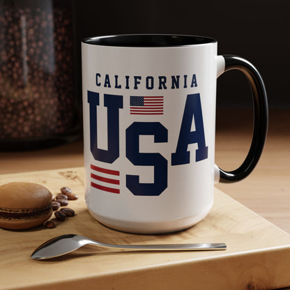 USA California Coffee Mug — Patriotic Accent 11/15oz