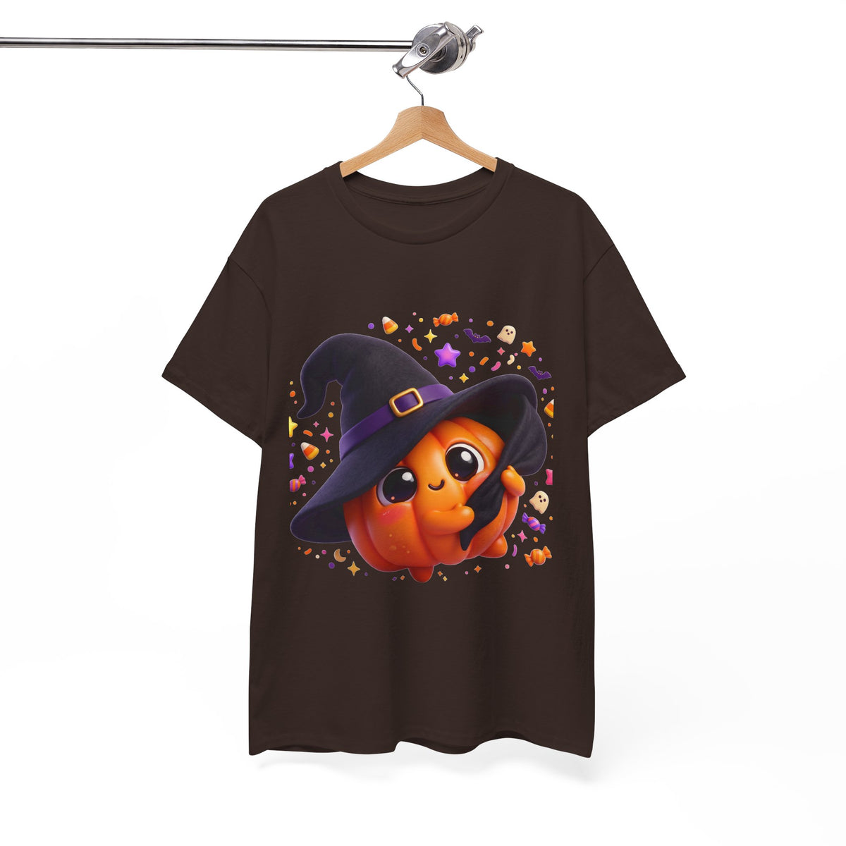 Pumpkin Witch T-Shirt — Cute Halloween Jack-o'-Lantern with Witch Hat