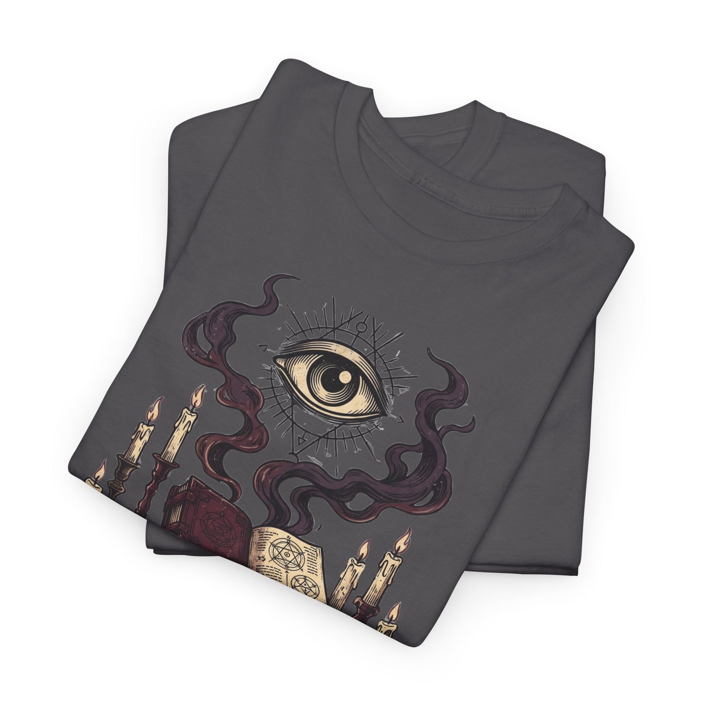 Occult Graphic Tee — "Enter the Unknown" Mystic Eye & Spellbook T-Shirt