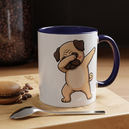 Dabbing Pug Coffee Mug — Cute Dog Accent Mug (11/15 oz)