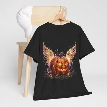 Halloween Pumpkin Tee — Winged Jack-O'-Lantern Graphic Shirt