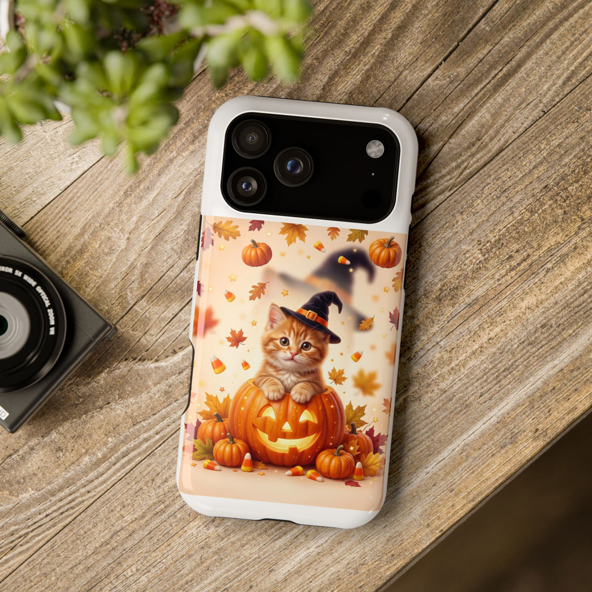 Halloween Kitty Pumpkin Phone Case — Magnetic Impact-Resistant