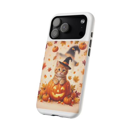 Halloween Kitty Pumpkin Phone Case — Magnetic Impact-Resistant