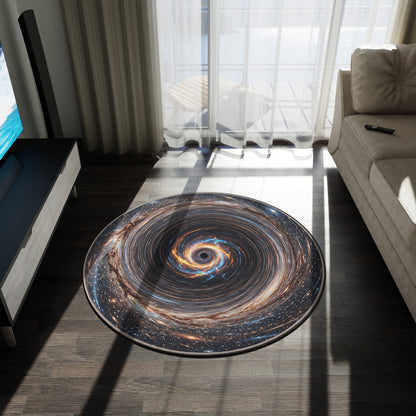 Galaxy Vortex Round Rug — Cosmic Spiral Area Rug