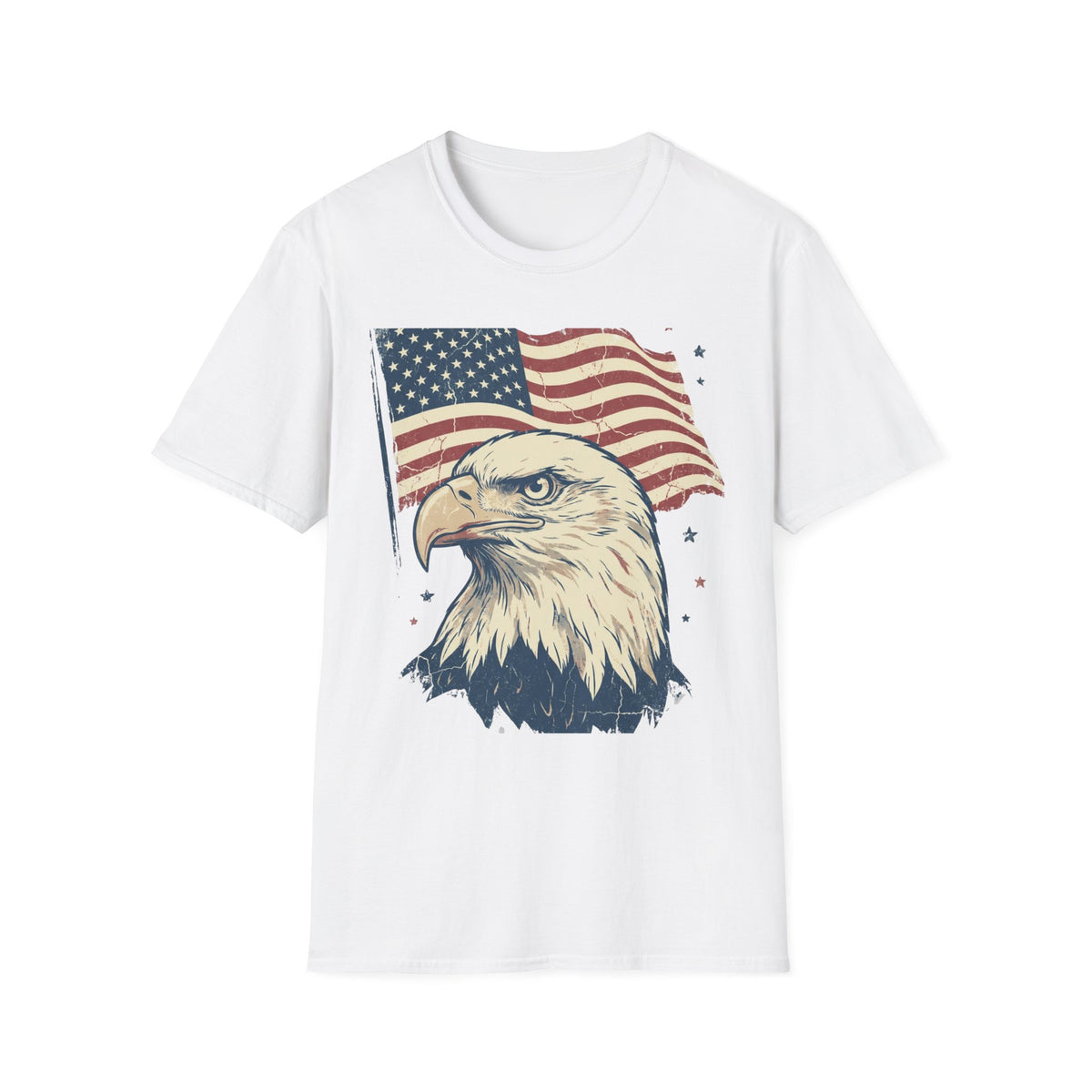 Eagle & American Flag T-Shirt — Patriotic Bald Eagle Tee for 4th of July