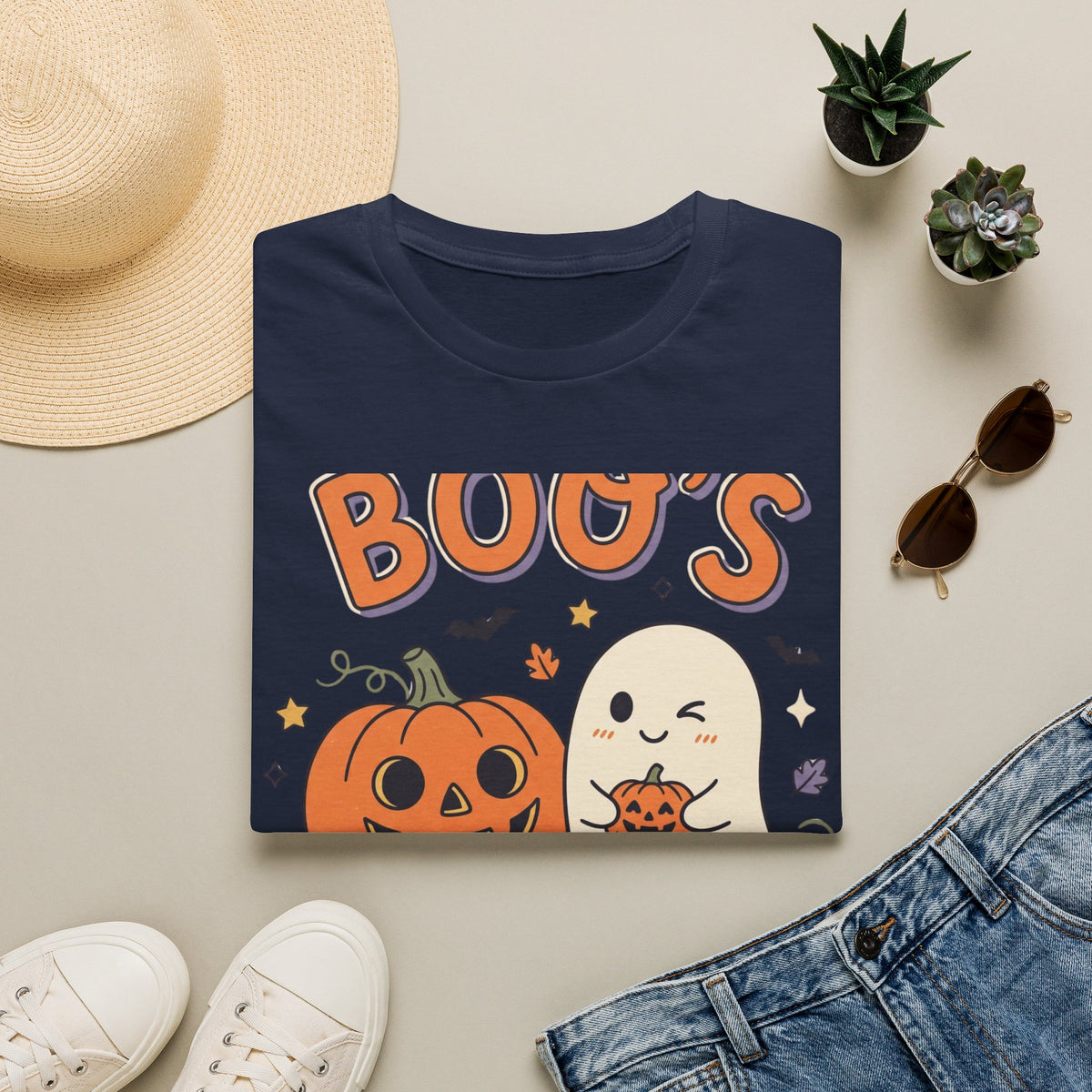 Halloween Ghost & Pumpkin T-Shirt — "Boo's Spooky Squad" Cute Halloween Tee
