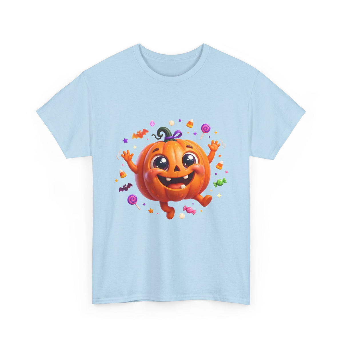 Halloween Pumpkin T‑Shirt — Happy Jack-O'-Lantern Candy Graphic Tee