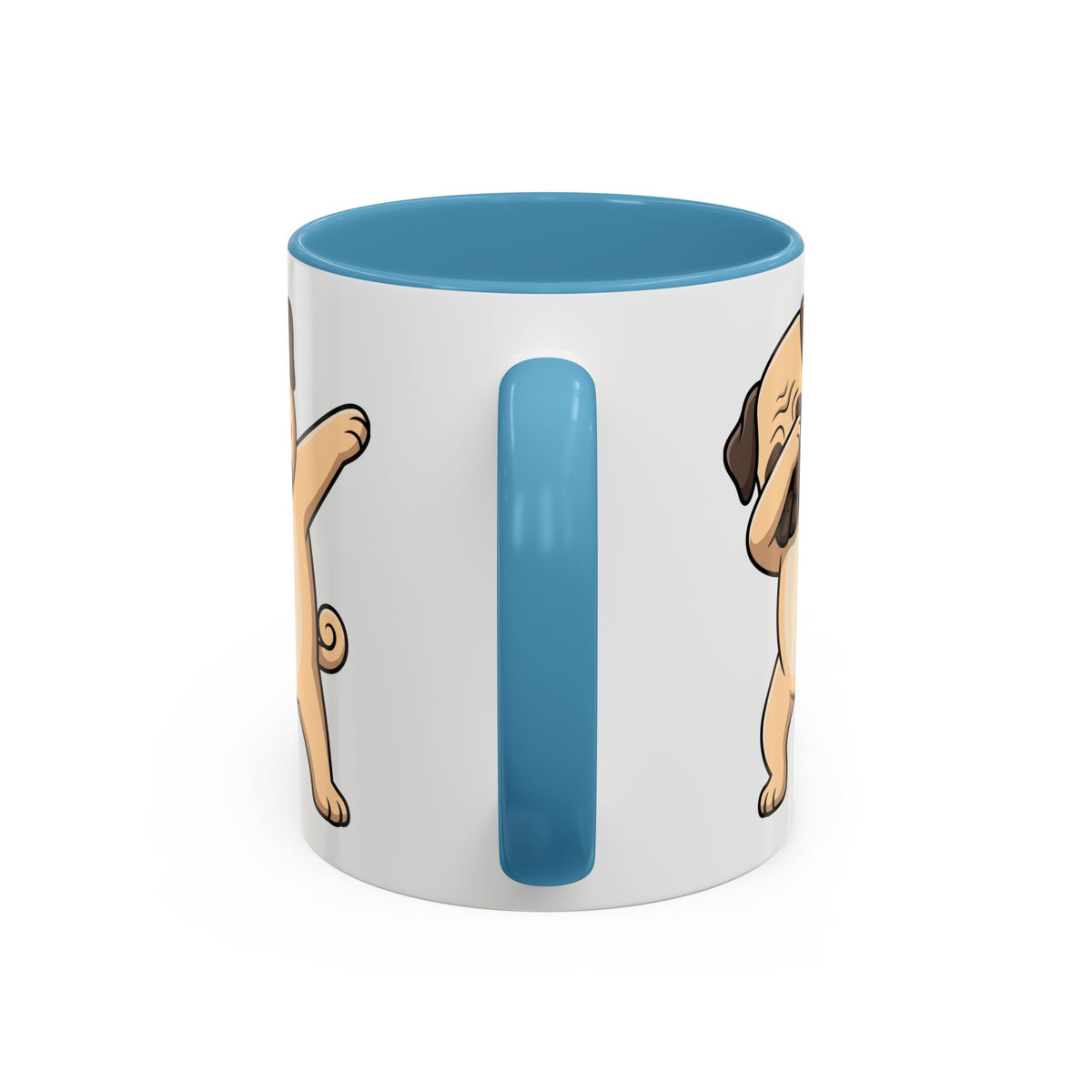 Dabbing Pug Coffee Mug — Cute Dog Accent Mug (11/15 oz)