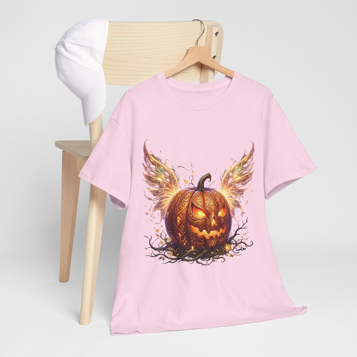 Halloween Pumpkin Tee — Winged Jack-O'-Lantern Graphic Shirt