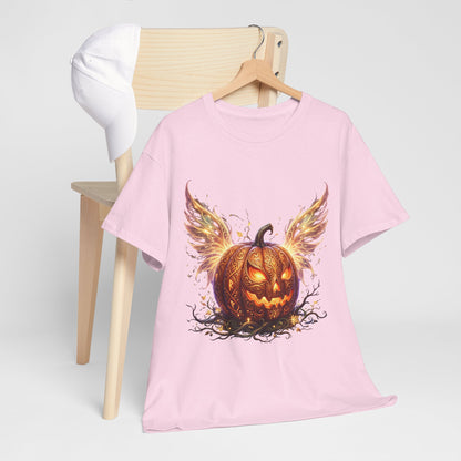Halloween Pumpkin Tee — Winged Jack-O'-Lantern Graphic Shirt