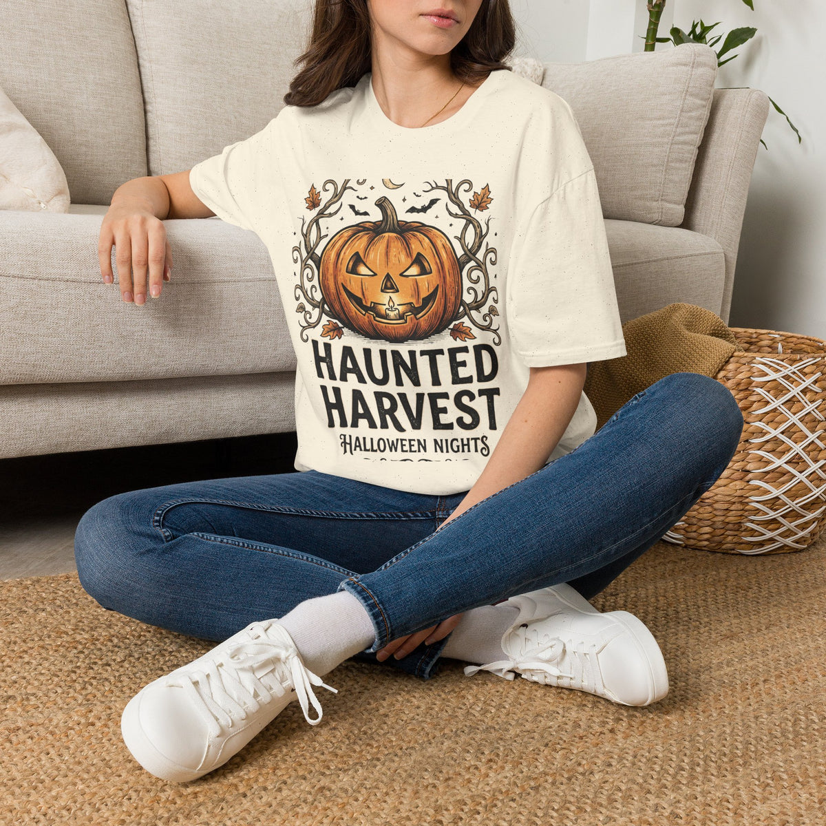 Halloween Pumpkin T-Shirt — Haunted Harvest "Halloween Nights" Graphic Tee