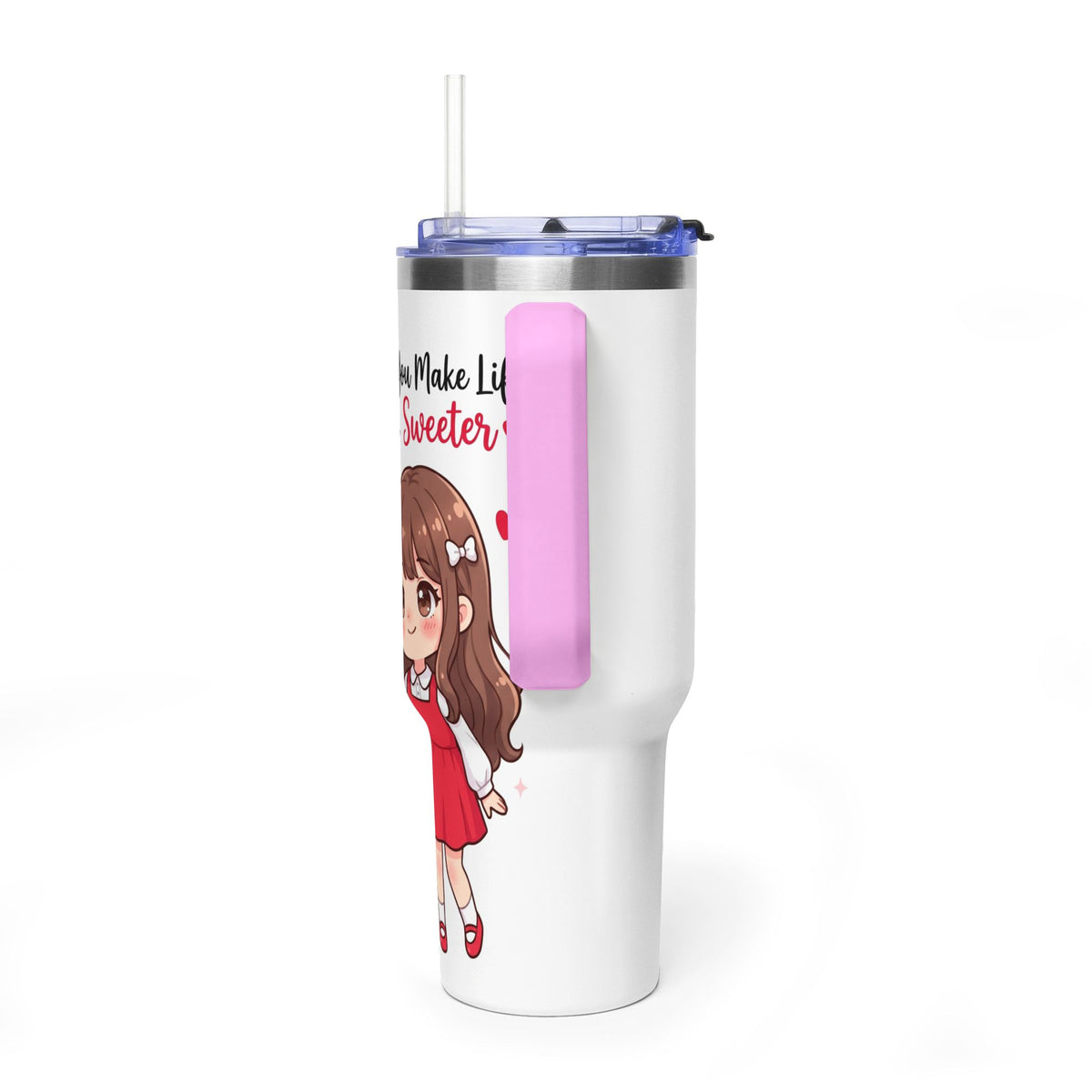 Cute Blushing Boy 40oz Vacuum Thermal Tumbler