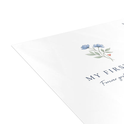 Dad Birthday Greeting Card – “My First Hero” Floral Card