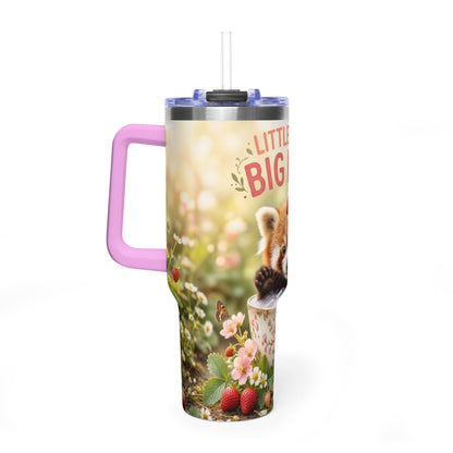 Little Paws Big Love Red Panda 40oz Vacuum Thermal Tumbler