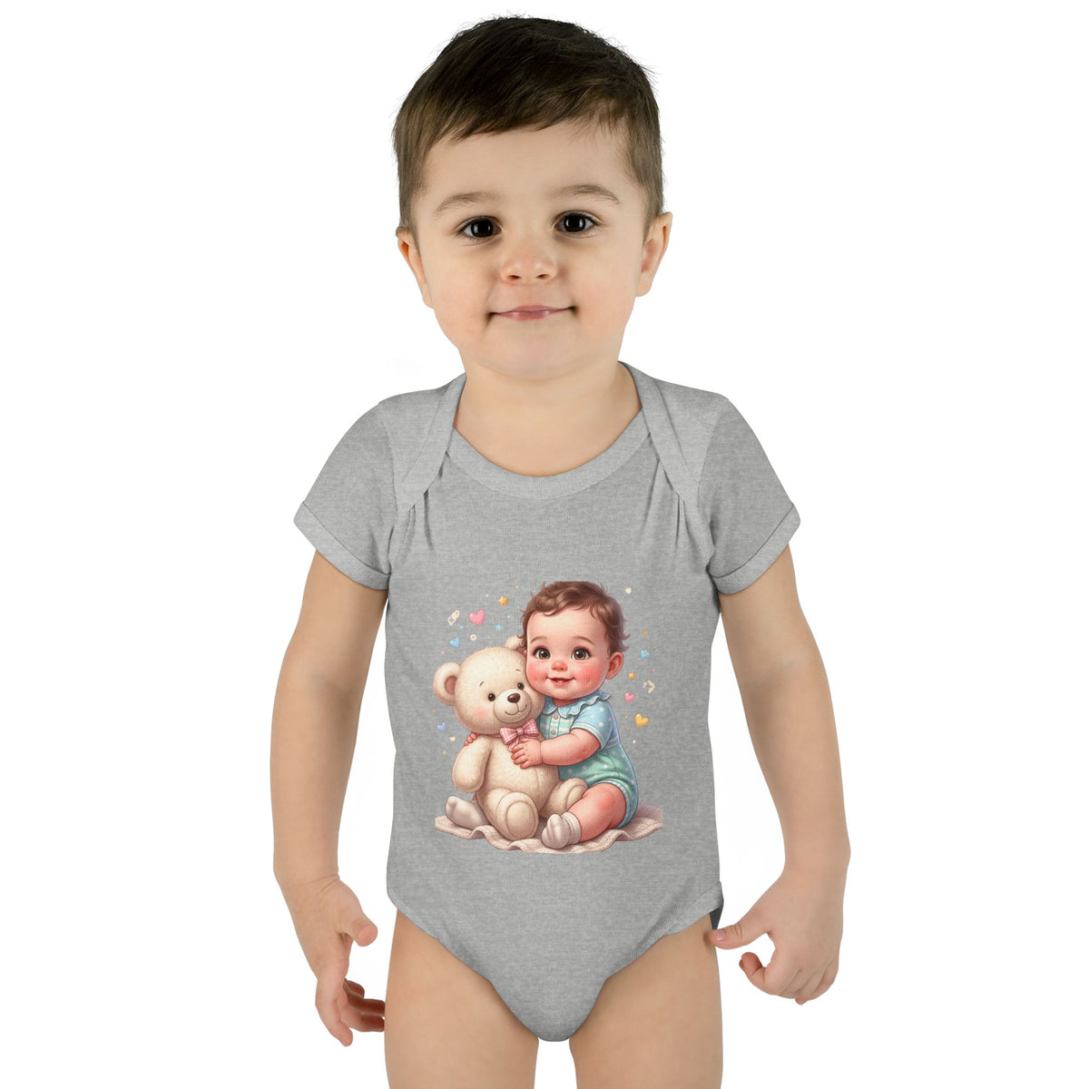 Cute Baby & Teddy Bodysuit – Infant Rib One-Piece