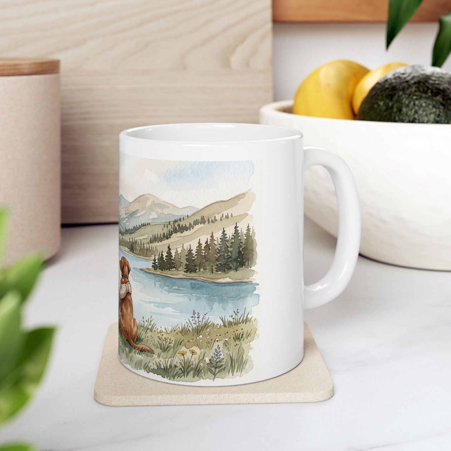 Cozy Mountain Lake - Gifts For Dog Lovers - Woman And Dog Forever By Your Side (Custom Mug) - Personalized Mug