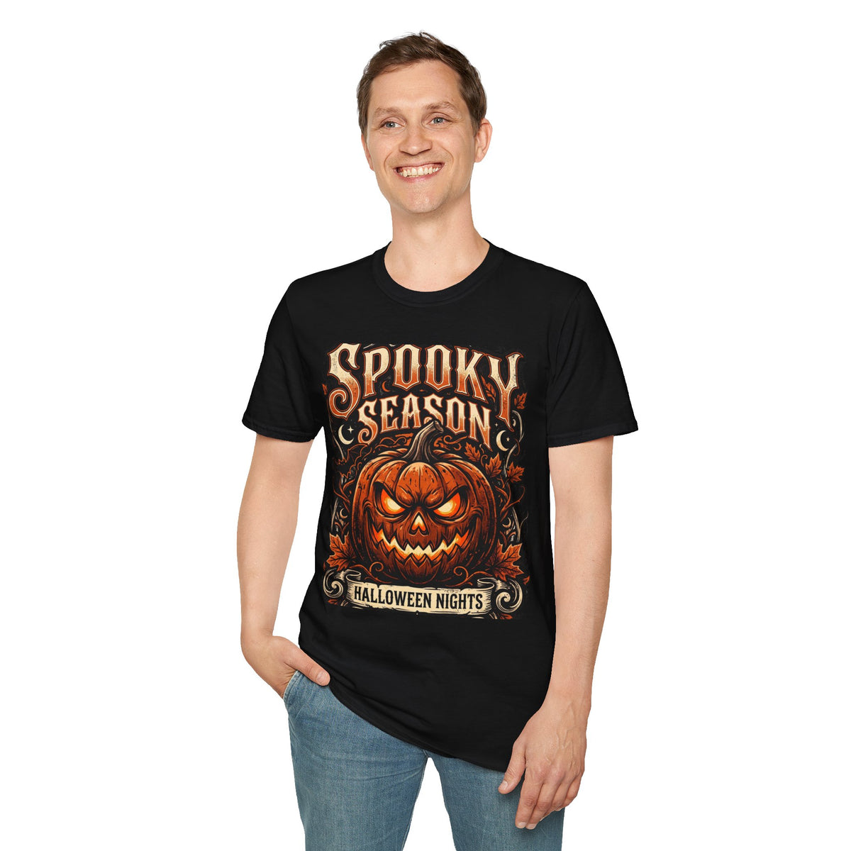Spooky Season T-Shirt — Vintage Jack-O'-Lantern Halloween Tee